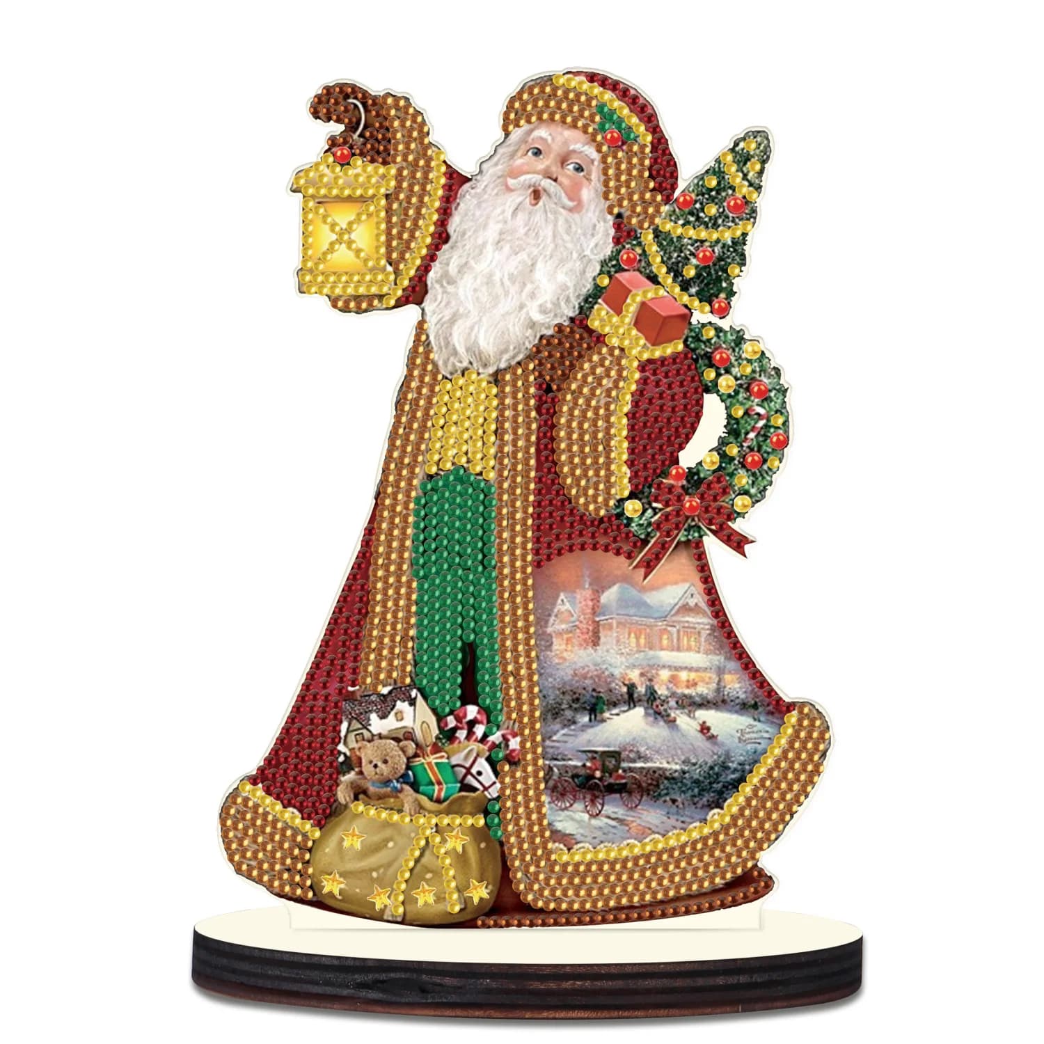 Kit di ornamenti per pittura artistica con diamanti per adulti, tema natalizio Ornamenti con diamanti a forma speciale in cristallo Regalo per decorazioni da tavolo per la casa