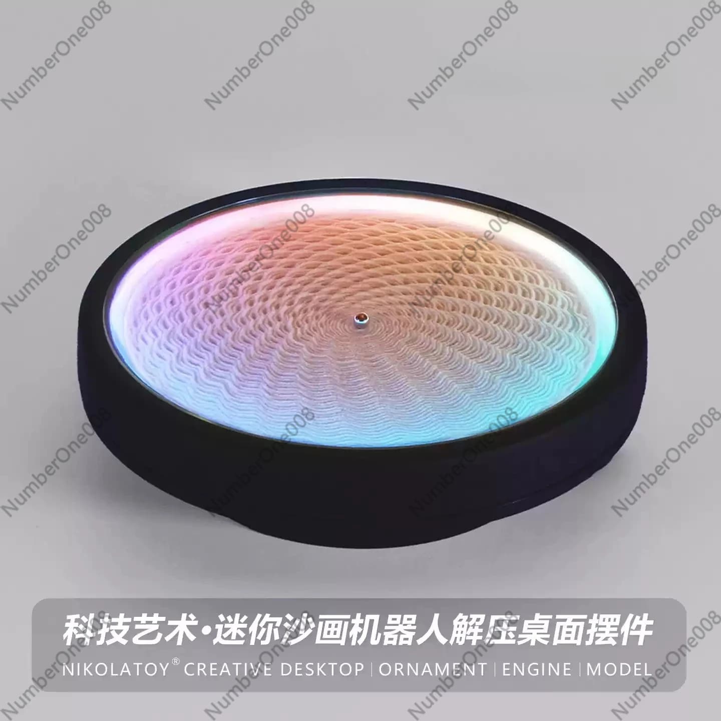 Kinetic Zen Sand Garden， Programmable Automatic Drawing Machine for Home Office Decor， Soothing Ambient Light & Creative Gift