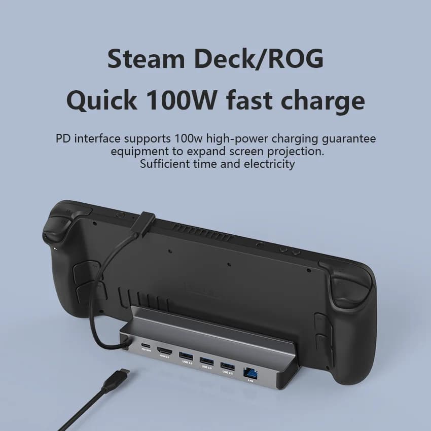 Blueendless Docking station USB C per Steam Deck e giochi ROG Docking 4K@60Hz DP Hub Gigabit Ethernet tipo C compatibile HDMI