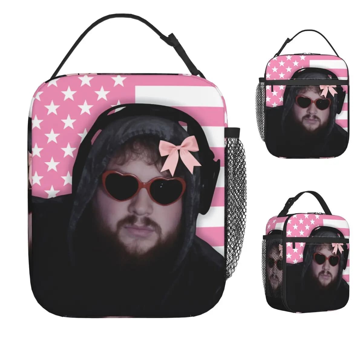 Borsa per il pranzo con bandiera americana Caseoh, borsa per il pranzo da spiaggia per donna, borsa per il pranzo personalizzata Kawaii, borsa termica Oxford
