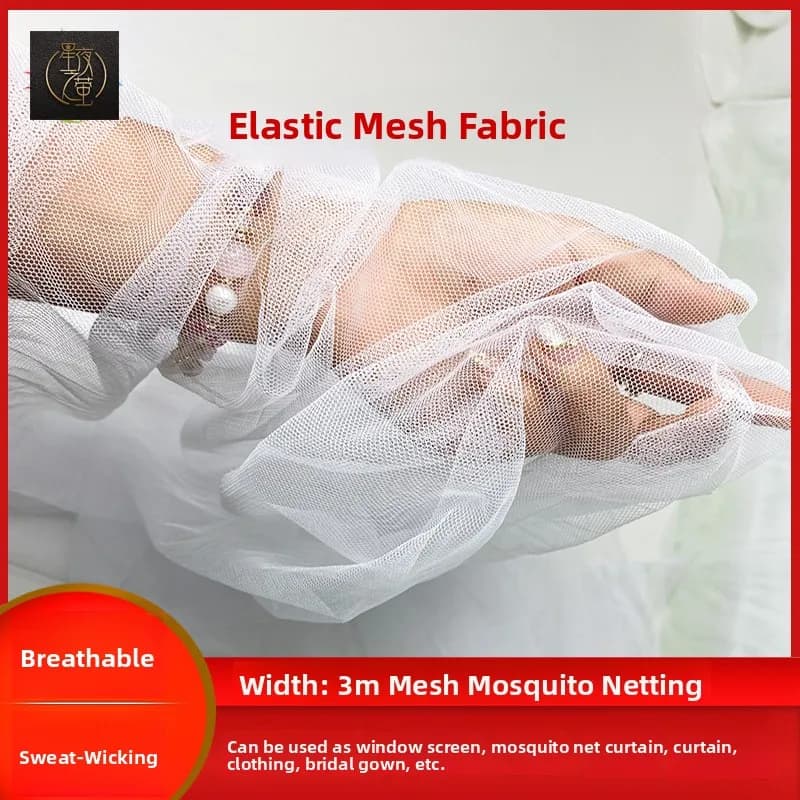 Tenda in Rete Morbida Bianca, Tessuto per Zanzariera, Tenda per Finestre e Porte, Tessuto Decorativo a Maglia Fine per Abiti da Sposa
