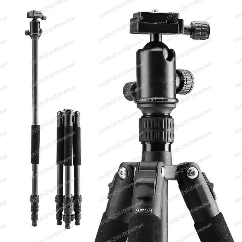 Accessori per fotografia con montaggio su treppiede per fotocamera DSLR in fibra di carbonio con piastra a sgancio rapido con testa a sfera da 360 gradi