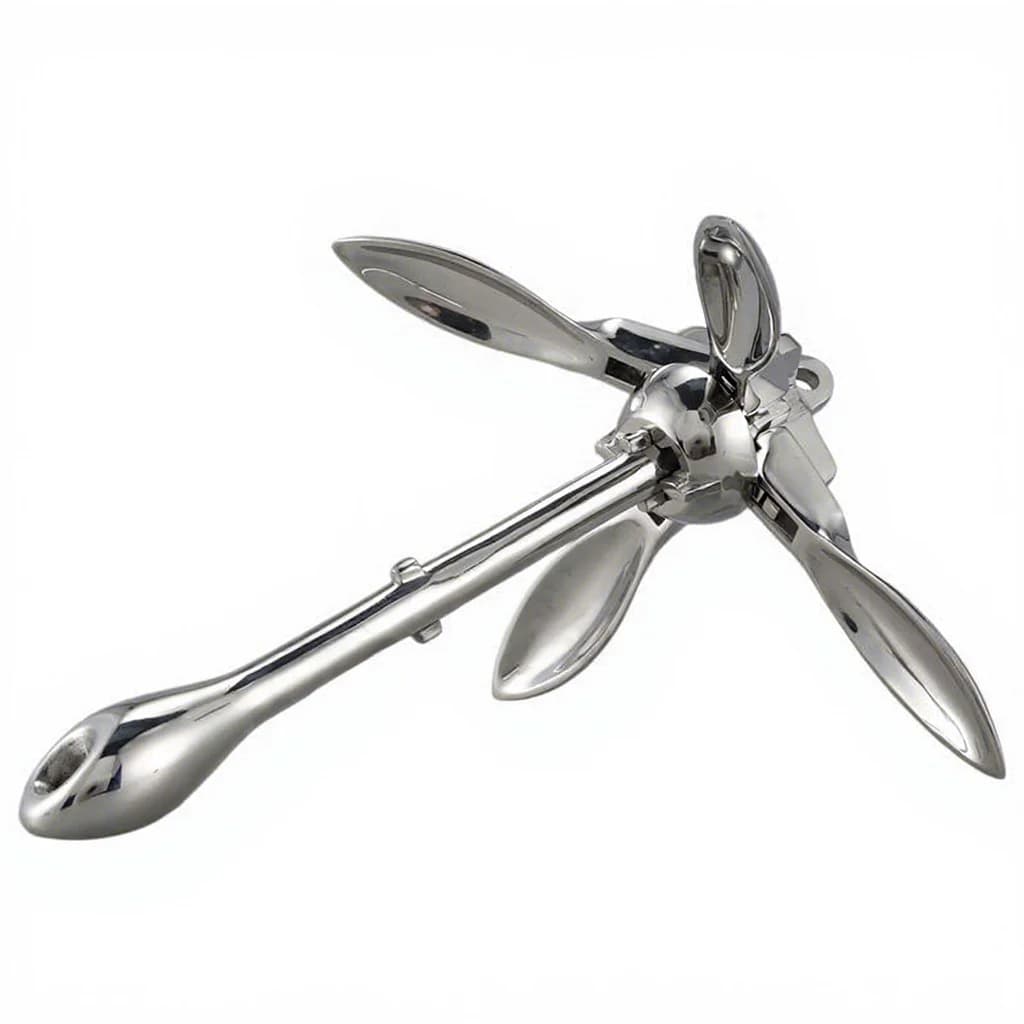 Mirror Polished 316 Stainless Steel Replacement Folding Grapnel Anchor Boat Fitting Marine Hardware for Boats