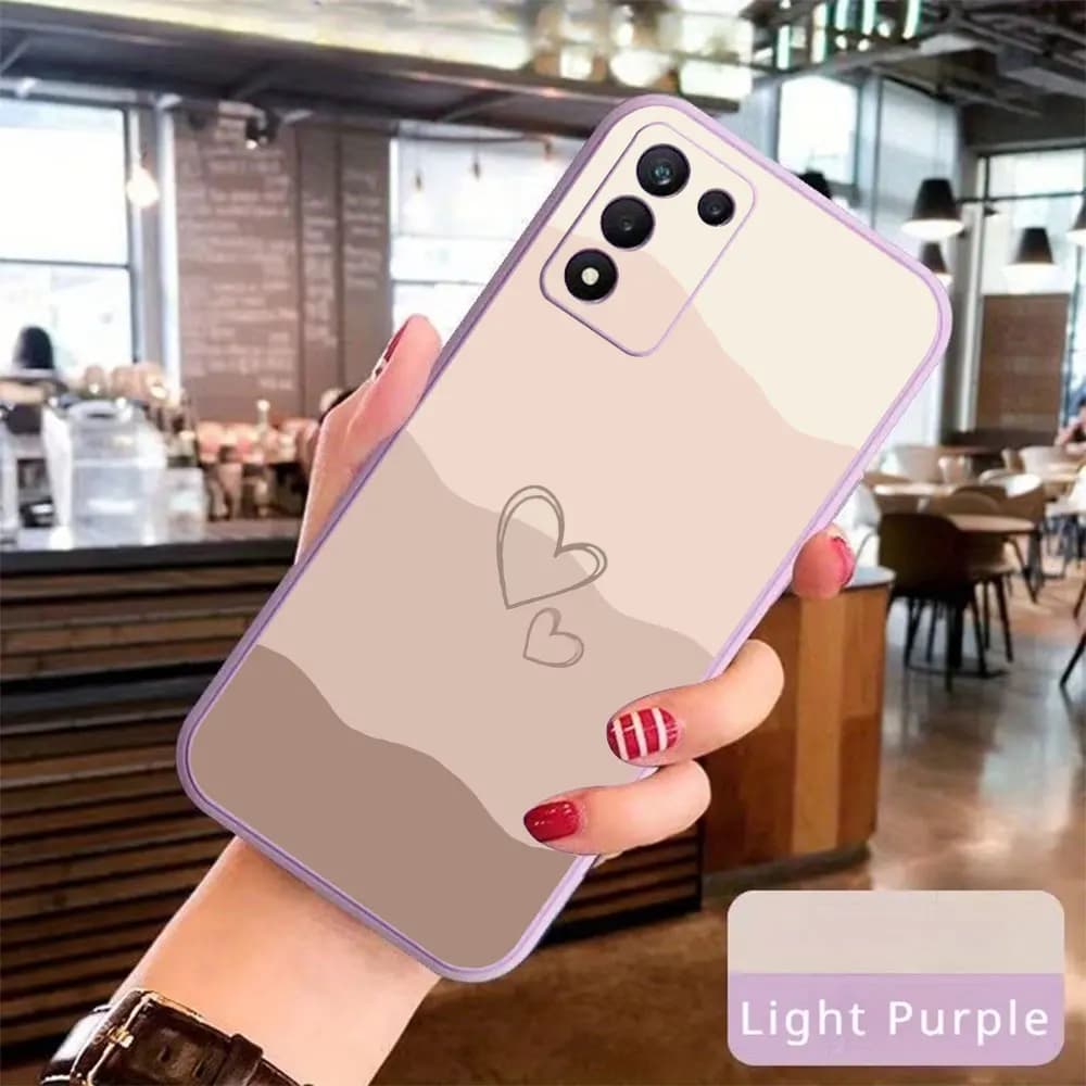 Heart Shaped Painted Silicone Phone Case For Samsung Galaxy S26 S25 S24 S23 S22 S21 S20 Ultra Plus FE 2022 5G Shockproof Cover