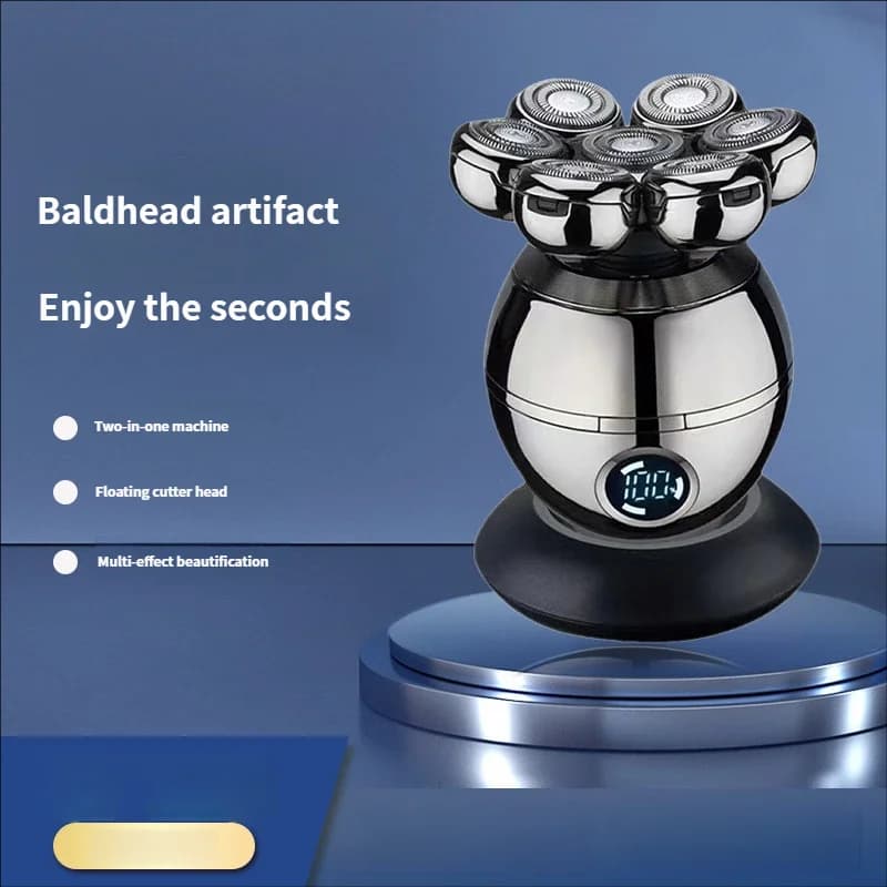 New 7-Blade Electric Shaver Rechargeable Razor for Men, Professional Hair Cutting Tool, Multi-Function Beard Trimmer