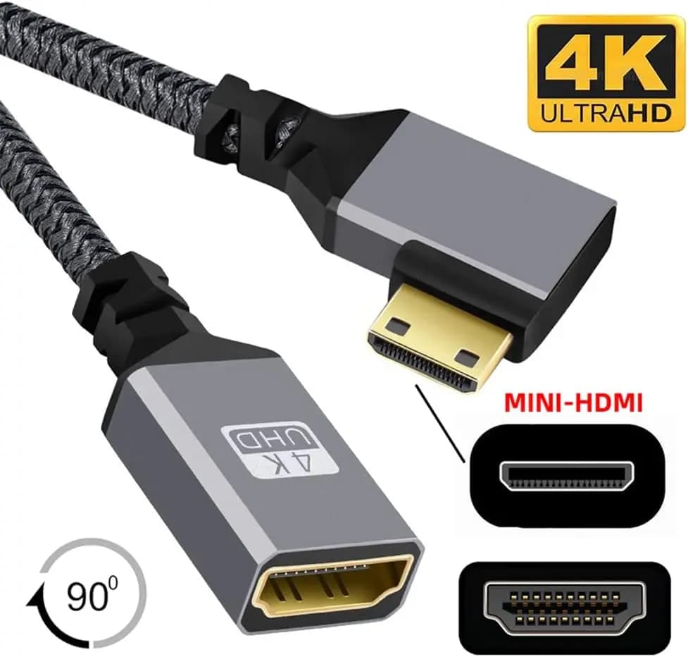 Extension cable 4K Type-C Mini HDMI 1.4 male to HDMI female for laptop DC with DV MP4 camera