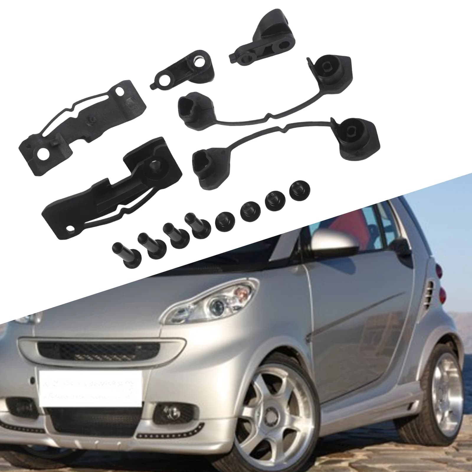 Kit di Riparazione per Tetto Apribile Smart Fortwo 451 A4517800089 A4517760016, Staffa Scorrevole per Tettuccio in ABS e Gomma