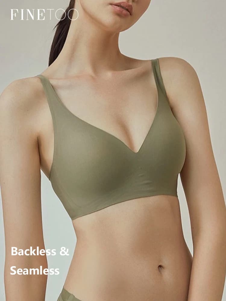 Reggiseno senza cuciture monopezzo da donna Intimo push up senza fili Bralette imbottita sexy con scollo a V profondo Confortevole lingerie da notte