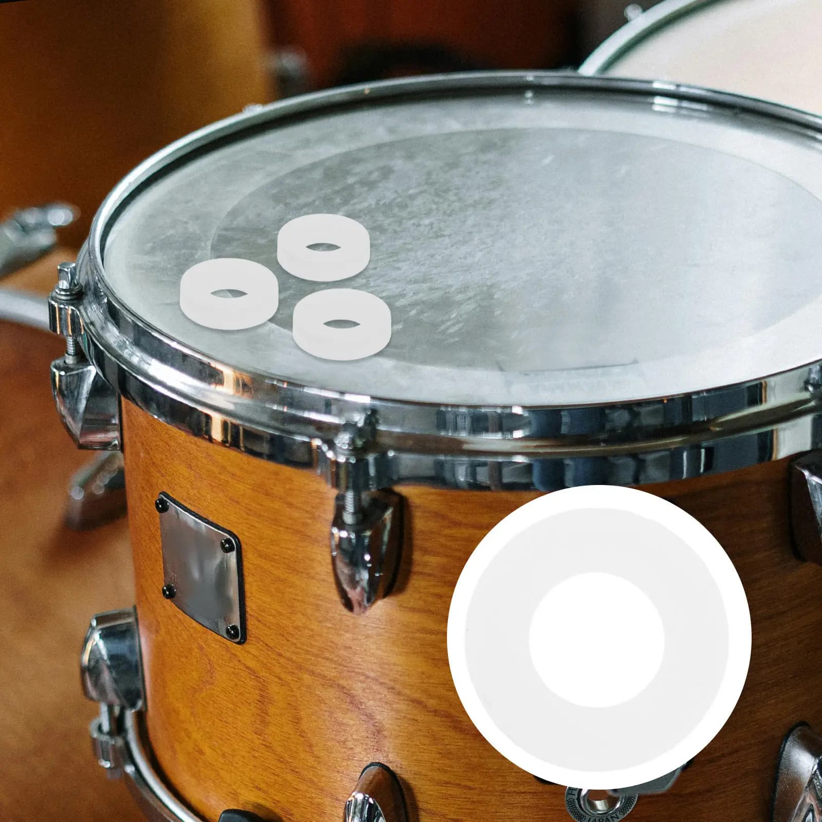100 Pezzi Accessori per Pad da Pratica Silenziosi per Batteria, Rondelle Piatte in Plastica Bianche per Strumenti Musicali