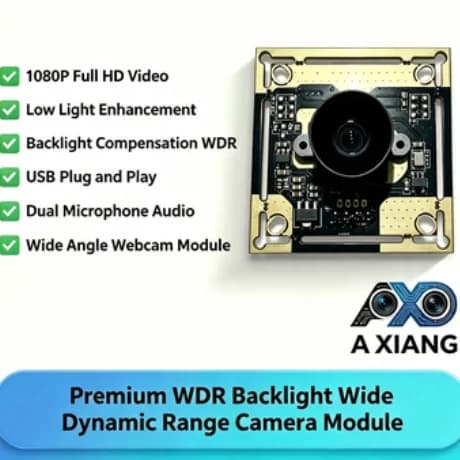 USB UVC 1080P Industrial Camera Module,WDR Dynamic Webcam for Backlight Scene Face Recognition Plug & Play Linux Windows Android