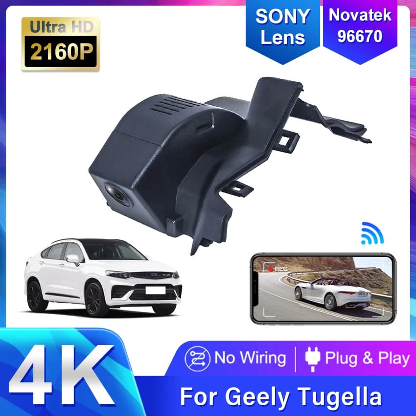 New! Car DVR Wifi video recorder UHD Dash Cam High quality room for Geely Tugella 4WD Xingyue FY11 2020 2021 2022 2023 Dashcam