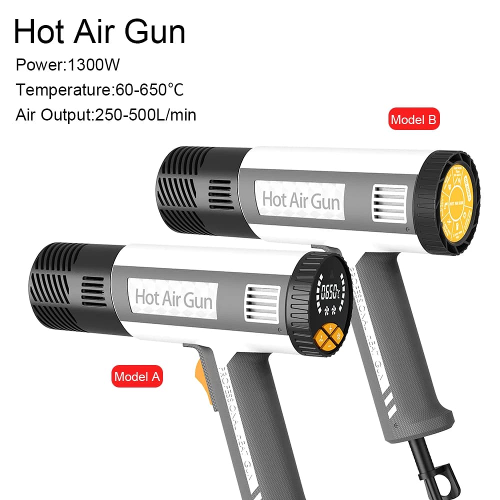 LF502 Pistola termica con display digitale Smart N 1300W Vento ad alta forza Temperatura costante Strumento di lavoro in plastica e metallo di grado professionale