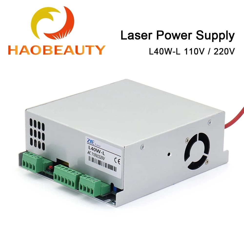 HAOBEAUTY MYJG-40 Laser Power Supply CO2 40W 110V/220V for High Voltage Incision Cutting Machine with CO2 Laser Tube