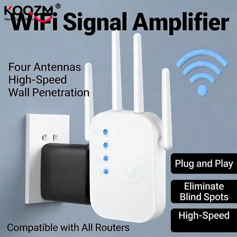 Router WiFi 1PC a Lungo Raggio, Ripetitore Wireless 300Mbps, Amplificatore di Segnale WiFi 2.4G