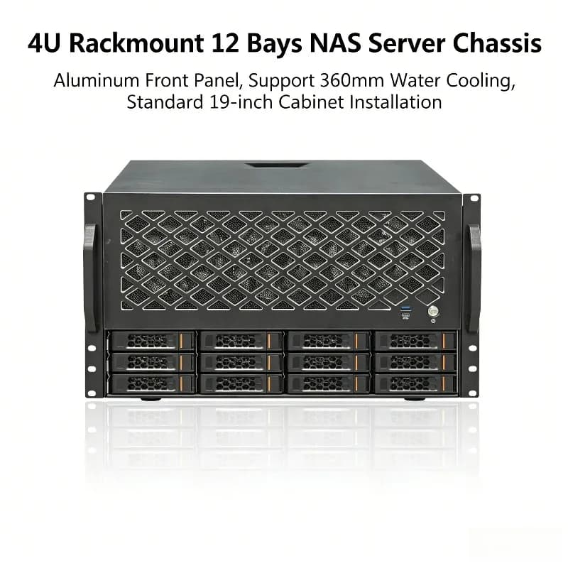 Enterprise‑Grade 12‑Bay NAS Storage Chassis, Rack‑Mount Desktop Server For 360 Cold‑Line Data Archiving Tasks