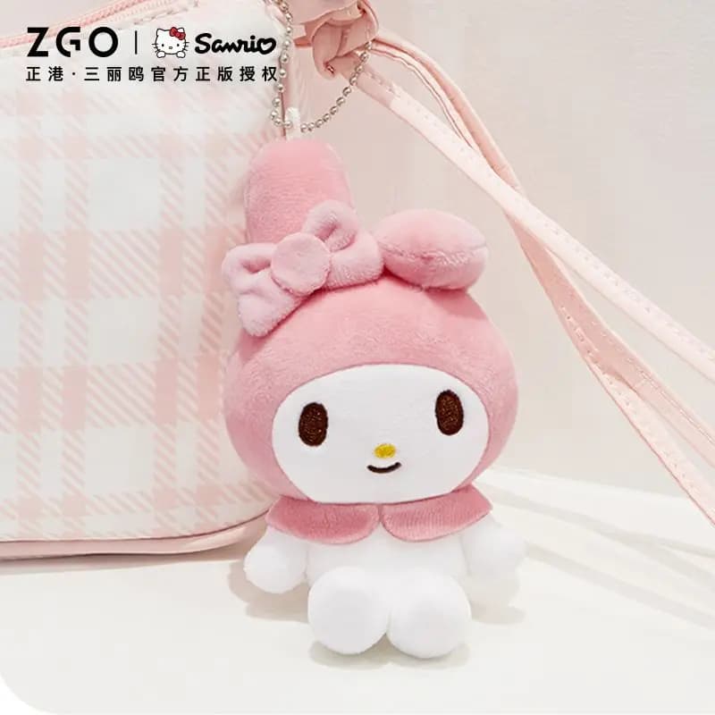 Nuovo Portachiavi Peluche Sanrio My Melody 2026 con Logo, Simpatico Ciondolo Cartone Animato, Popolare da Appendere a Borse e Zaini, Regalo per i Fan