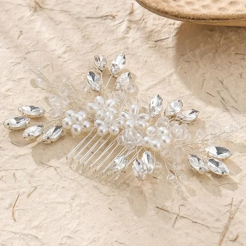 Fermagli per capelli con fiori di cristallo alla moda, accessori per capelli da sposa per donne, fermagli per capelli da sposa, gioielli per damigelle