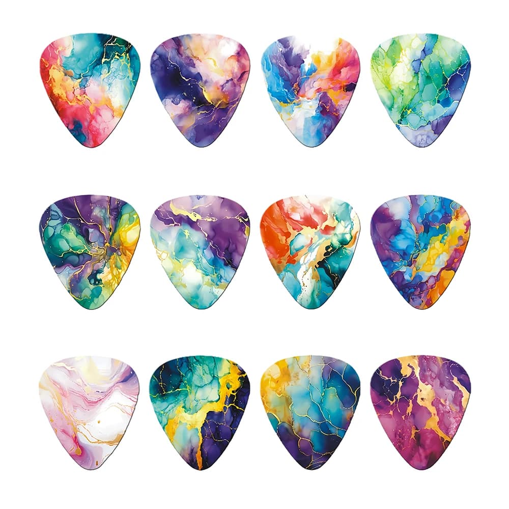 Nuovo 12 pz/set Design Colorato Plettri per Chitarra Pale per Chitarra Coppie di Cartoni Animati Accessori per Strumenti Musicali Acustici Pick Guitar