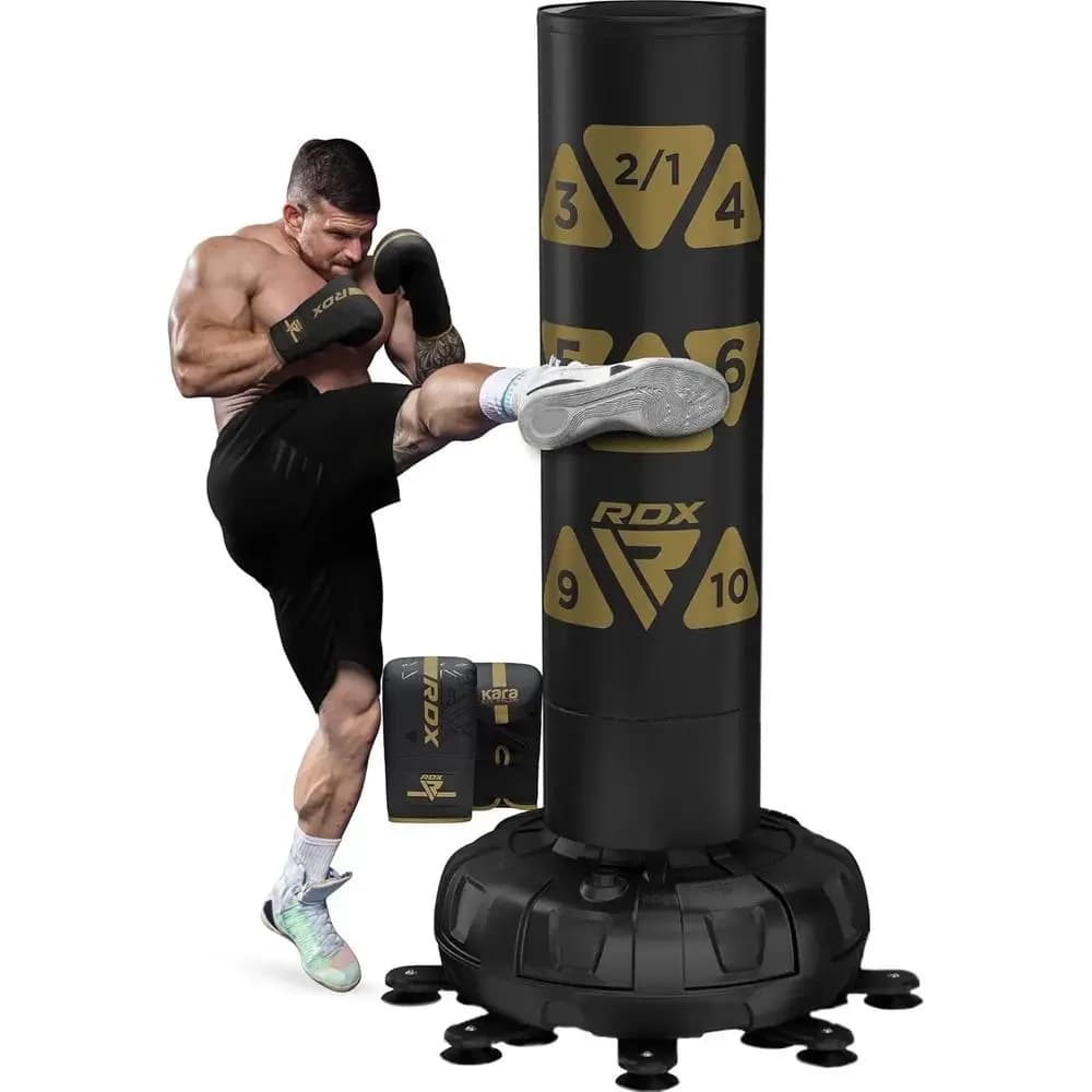 Sacco da Boxe Autoportante Resistente da 330LB (72 kg) con Copertura e Guanti - Base a Piedistallo per Adulti per Kickboxing, MMA, Muay Thai, Ho