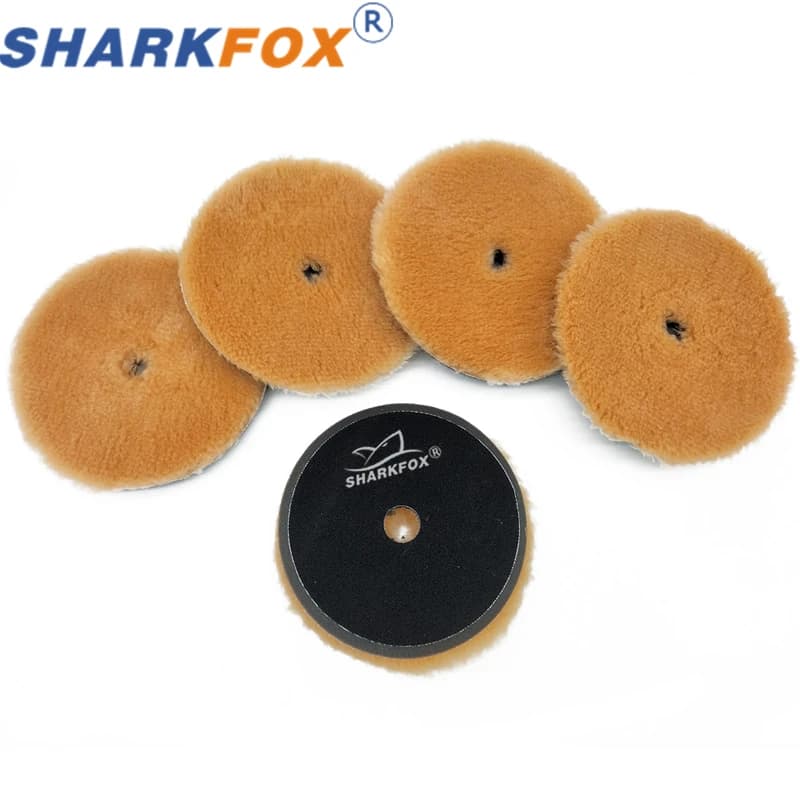 Sharkfox 3"(80mm)/5"(125mm)/6"(150mm) Tampone per lucidatura in lana Agnelli ad alta densità Tampone per lucidatura in lana Lucidatore per auto Lucidatura