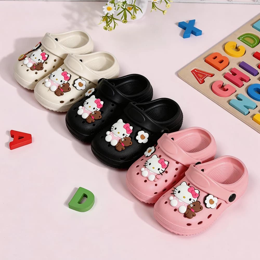 Ciabatte Hello Kitty per Bambina, Scarpe Estive con Fori, Simpatiche Calzature Sanrio per Bambini, Traspiranti, da Indossare all'Aperto, Sandali da Spiaggia per Bambini