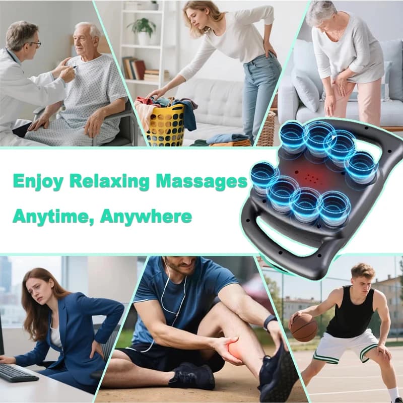Background 8 Head USB Rechargeable Massage Gun for Full Body Massage and Gift Neck Ideal for Friends and Family Athletes