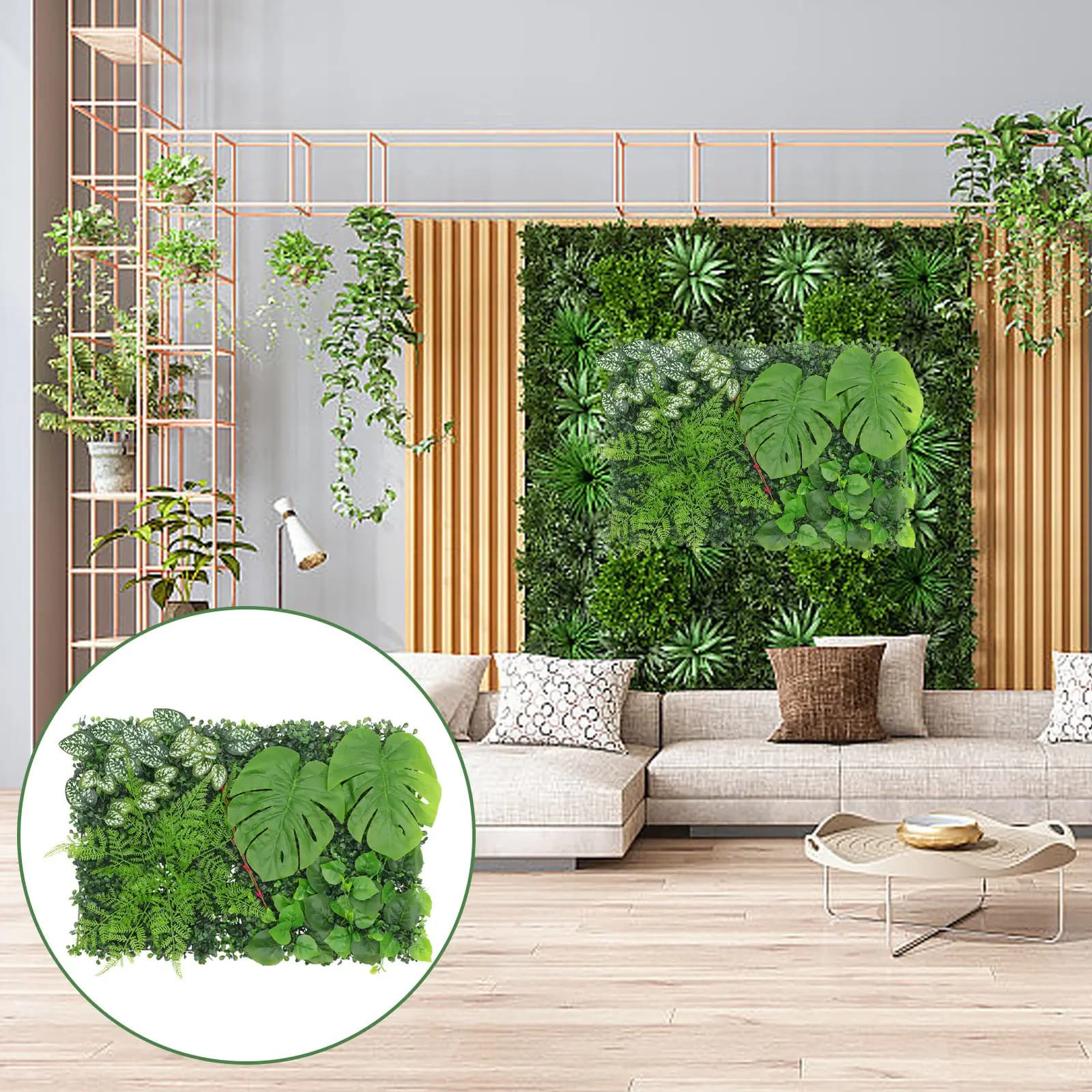 Green Plant Wall Panel Artificial Hedge Wall Decor Lifelike Simulation No Maintenance Fresh Natural Look for Garden Fence