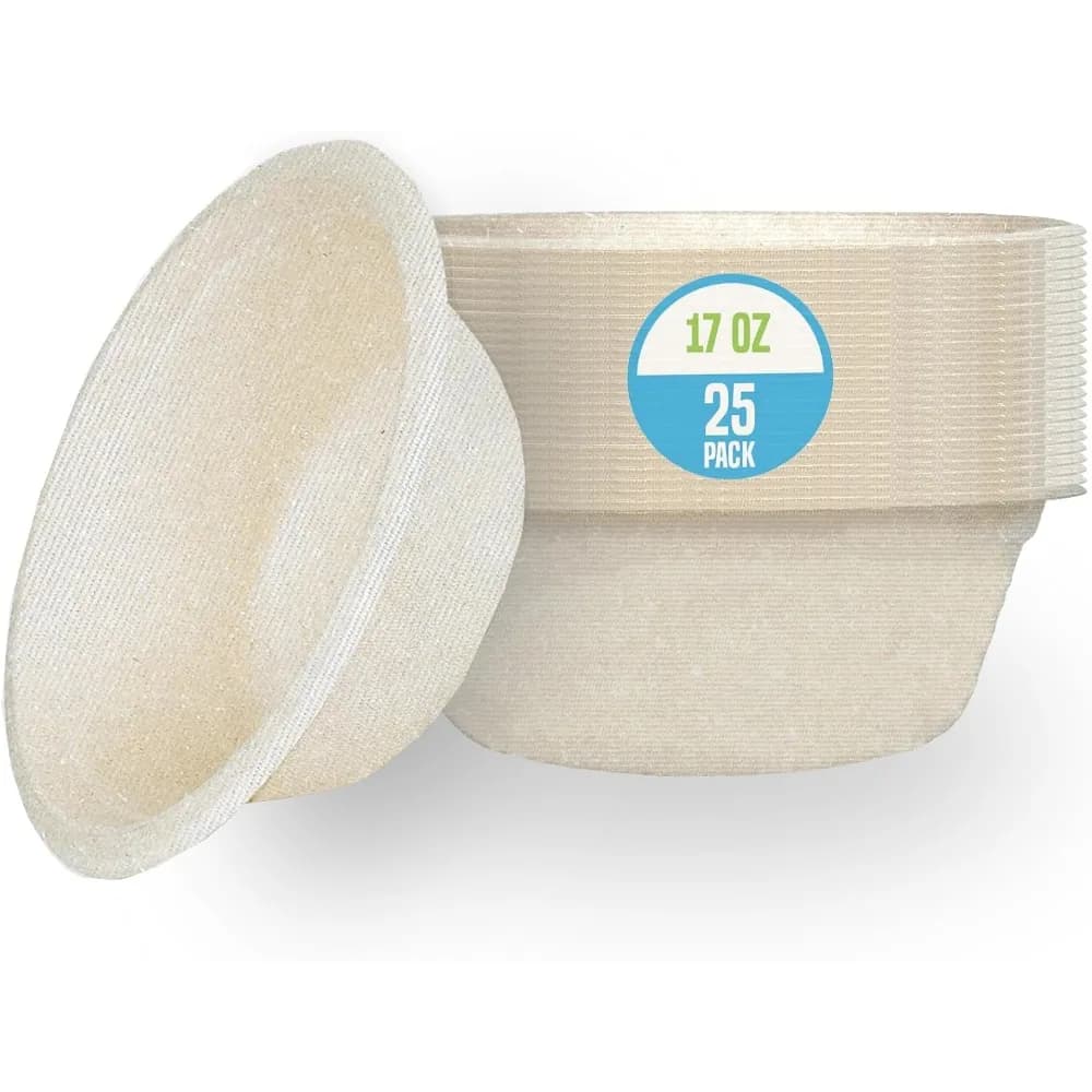 Pet Food and Water Cups, Easy Cleanup, Slim Edge Fit, Compostable, Ideal for Small Dogs, Puppies, Cats (17 oz, 25 Pack)