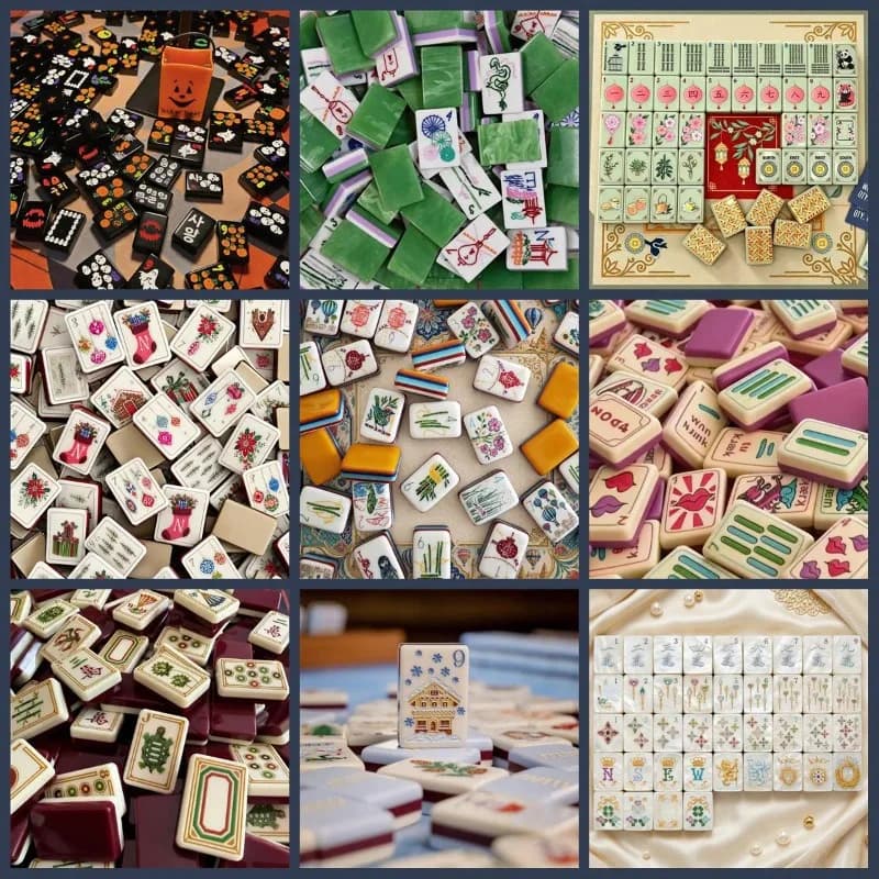 Spot American Mahjong Acrylic Hand Painted American Hand Rub Mahjong American Mahjong Tile