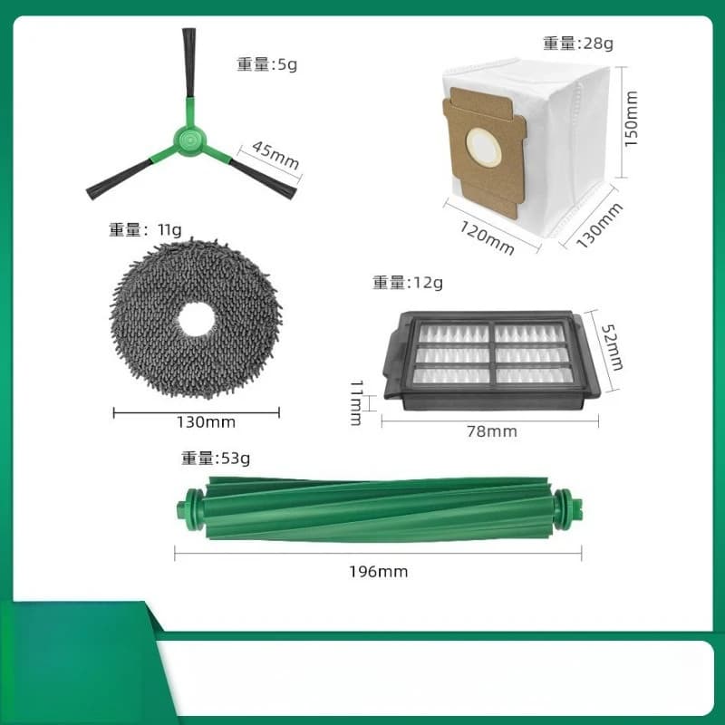 Kit di Accessori per Robot Aspirapolvere iRobot Roomba Plus 505 405 Combo: Spazzola Principale, Spazzole Laterali, Filtri e Sacchetti Raccoglipolvere di Ricambio