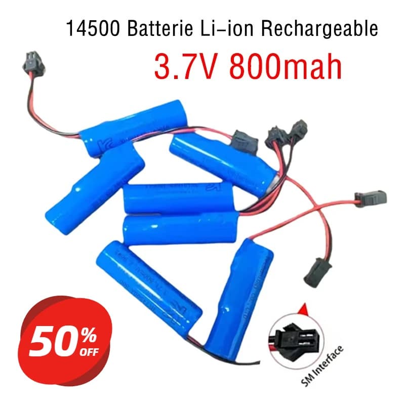 14500 3.7 V 800 mAh rechargeable lithium battery with smart protection plate suitable for electric toothbrush and face cleanser