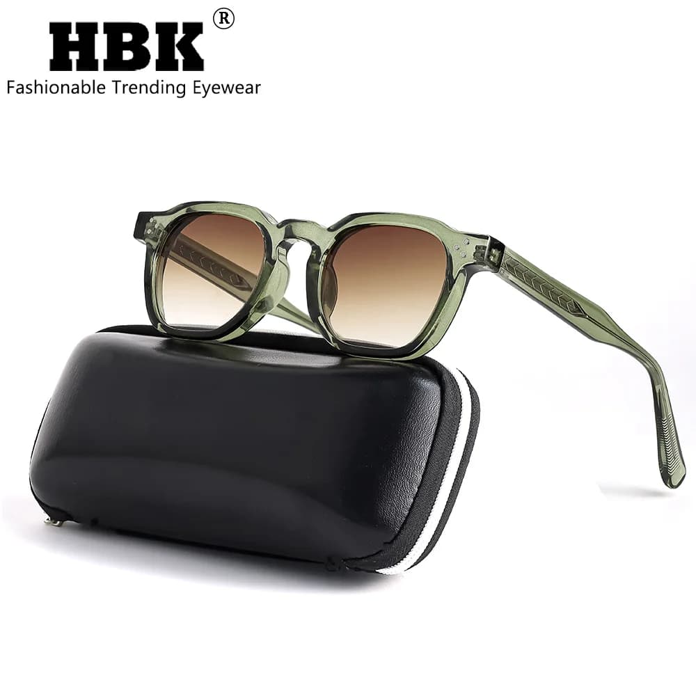 HBK New Fashion Square Retro Sunglasses Men Vintage Punk Sun Glasses Women Travel Driving Beach Eyewear UV400