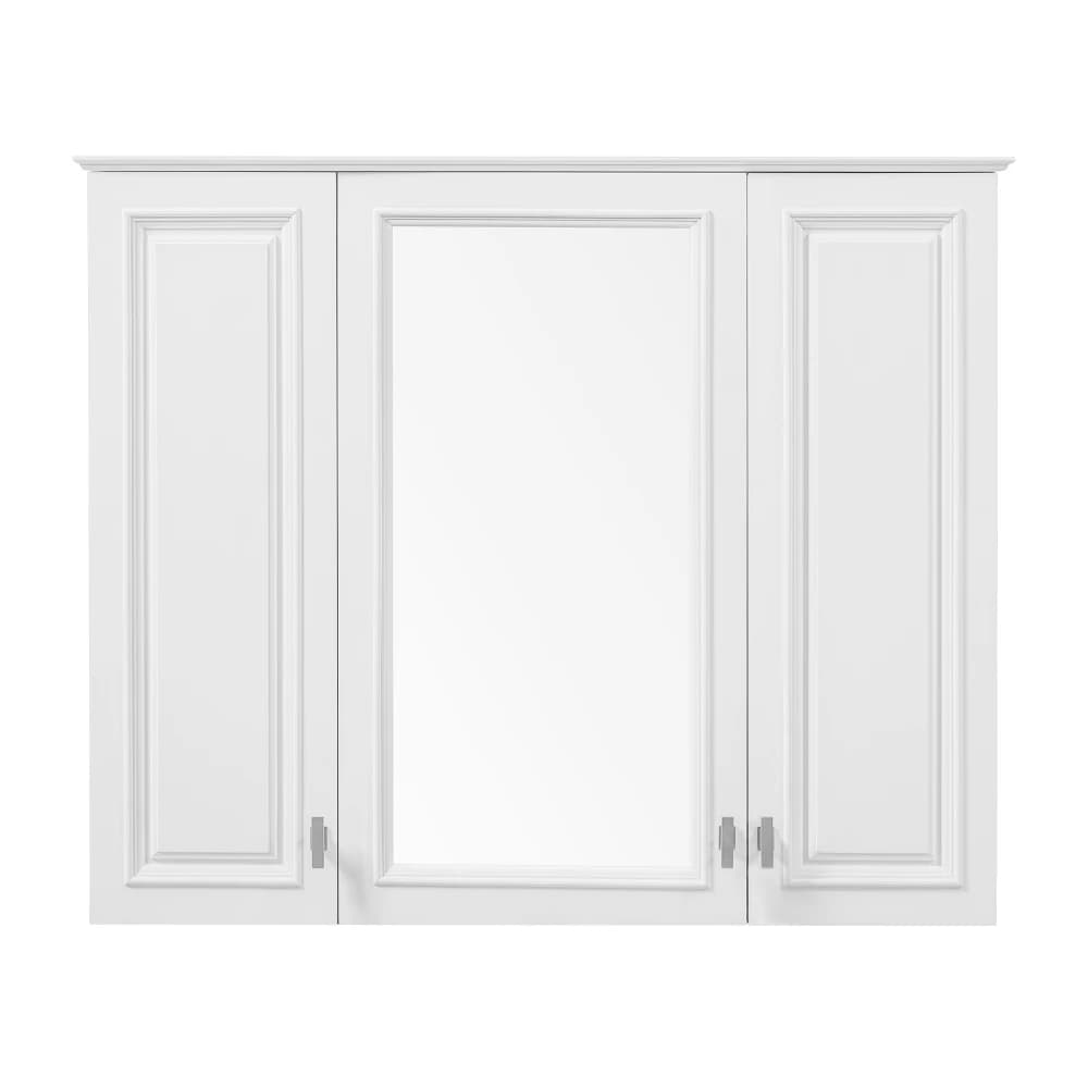 Mobiletto da bagno 2 in 1 da 35 pollici, mobiletto da bagno a parete con 5 ripiani regolabili, porta a specchio, bianco