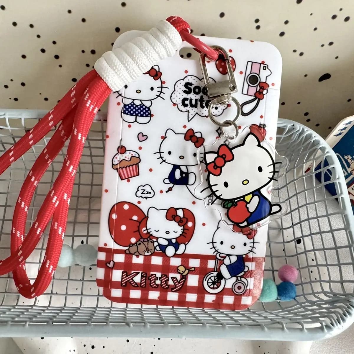 Hello Kitty Kt Cat Card Set Meal Card Campus Cards Cute Picnic Kitten Peripheral Student School Card Bus Protective Cover Case
