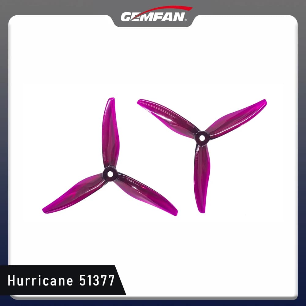 Gemfan Hurricane 51377 Elica a 3 pale Puntelli colorati per drone FPV 5 pollici Freestyle 4 pezzi