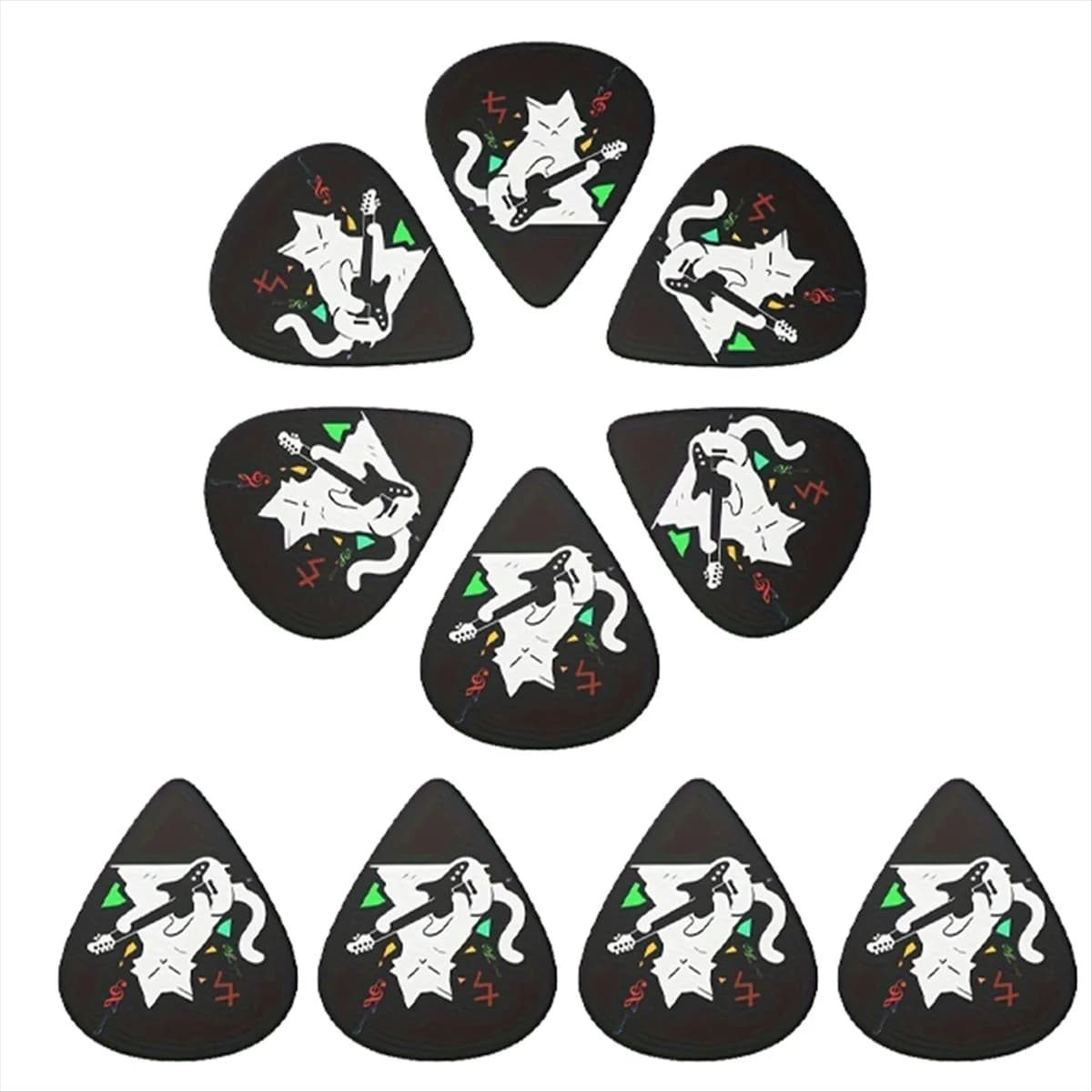 NUOVE plettri per chitarra sonori originali da 10 pezzi, dito per chitarra ukulele stampato su entrambi i lati, regalo per gli amanti della musica