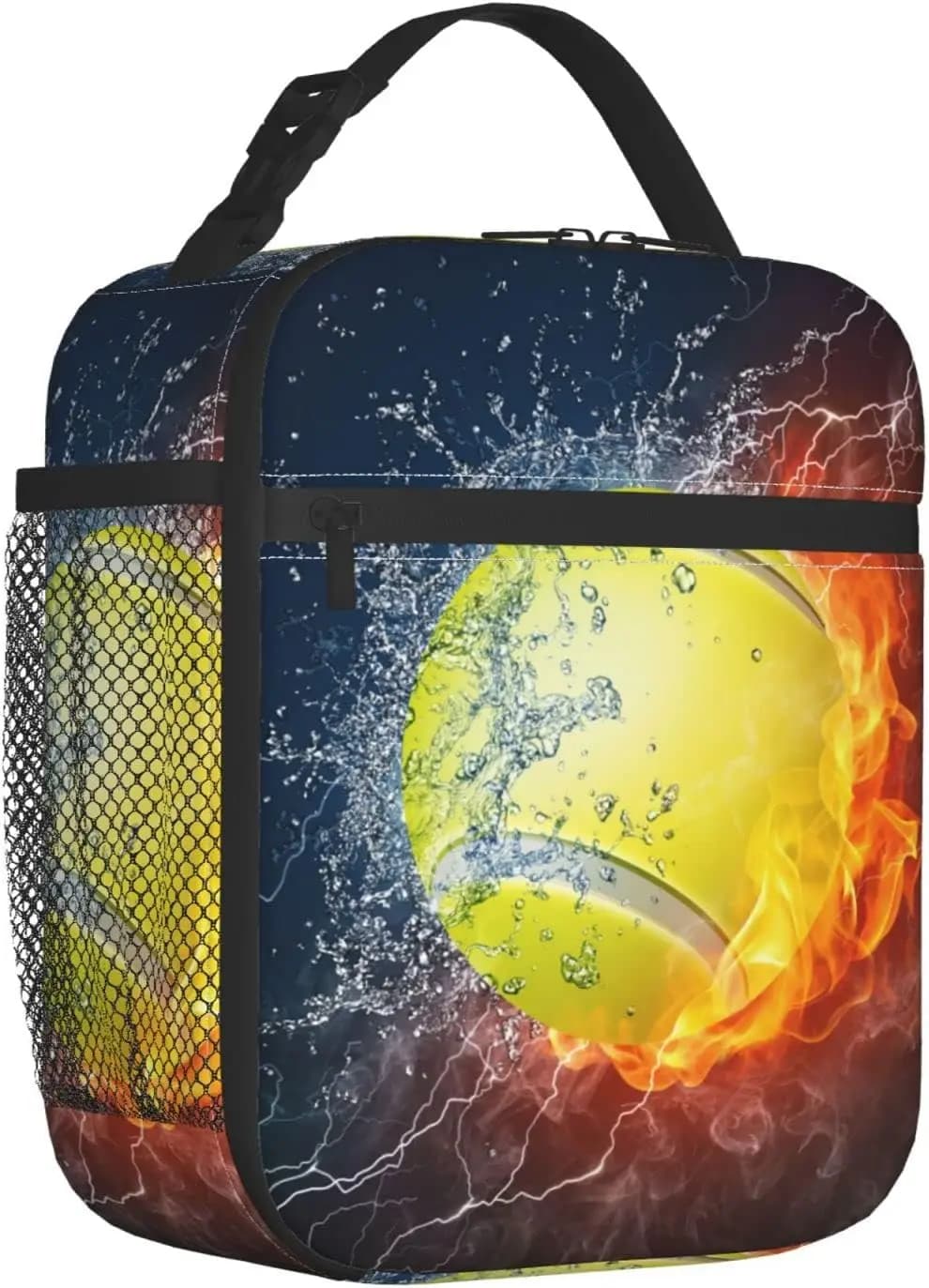 Tennis Ball Lunch Bag For Boys Girls Fun Sport Reusable Lunch Box Insulated Meal Bags Portable Lunch Tote For School Men Work