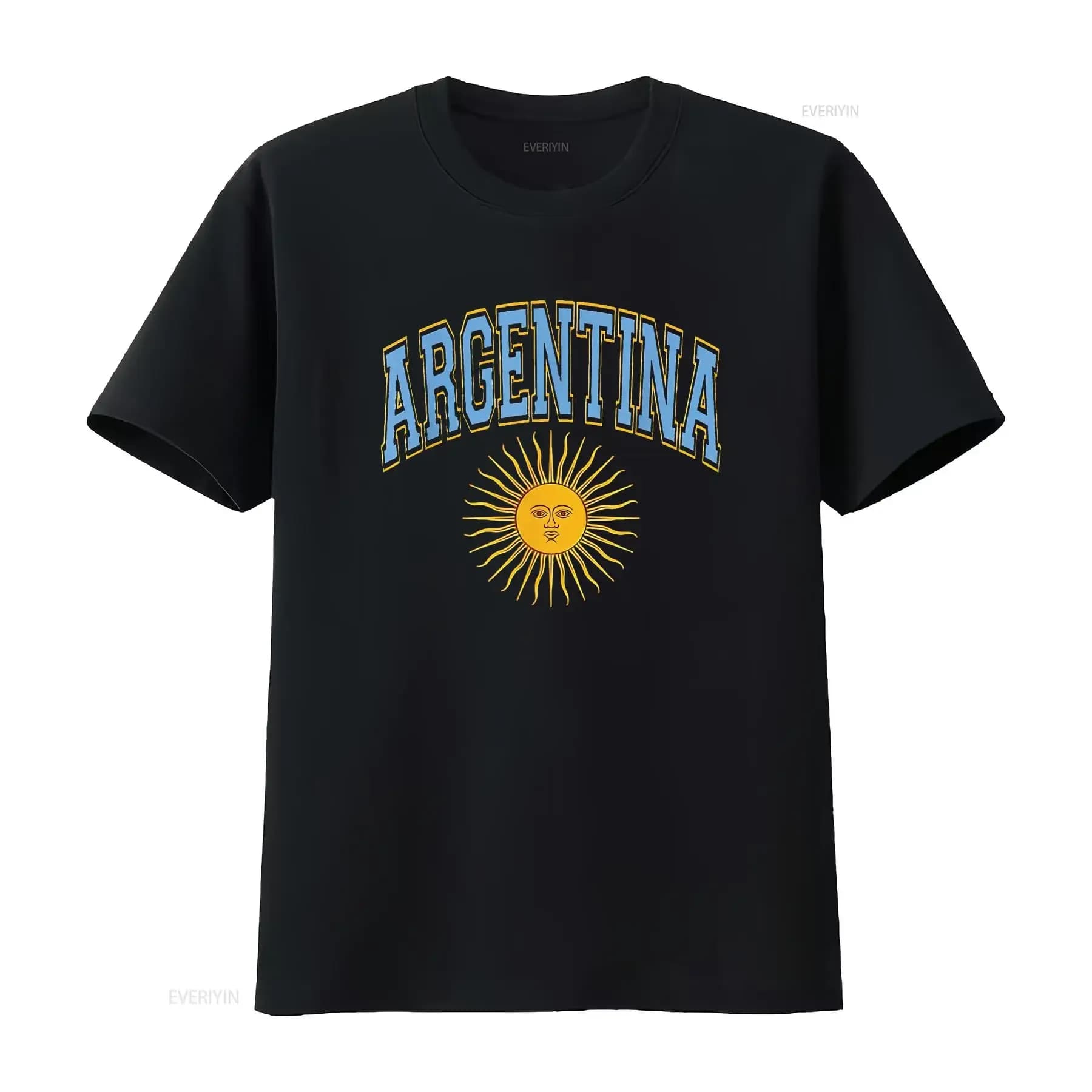 Argentina Varsity Sun Of May Testo azzurro Ambra Comoda maglietta da donna Eleganti abiti firmati vintage lavati