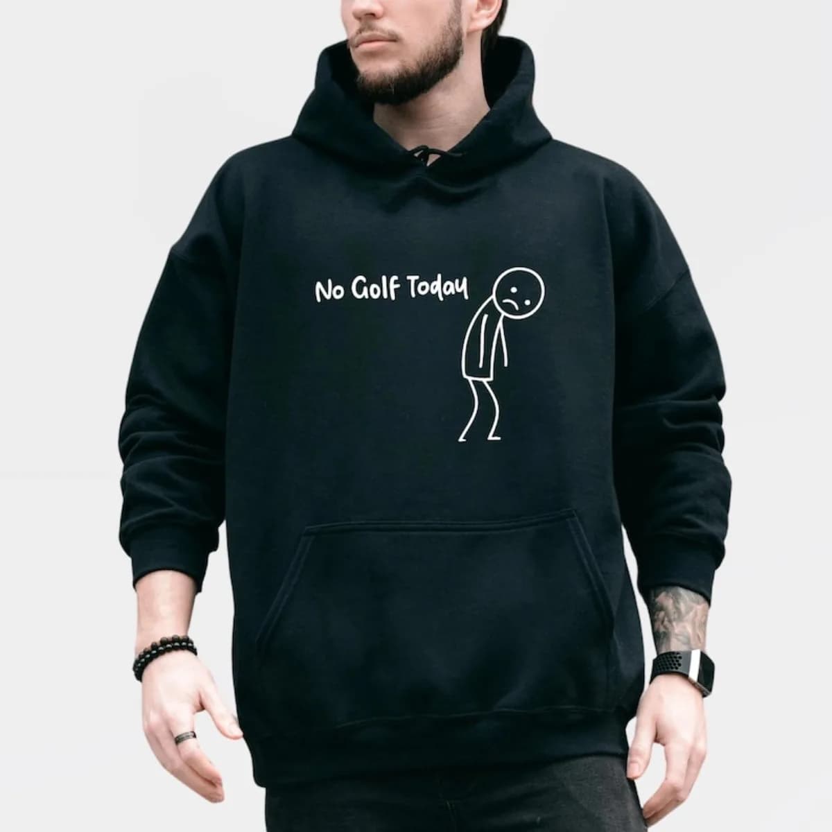 Moda da uomo Casual No Golf Today Divertente Amante del golf Tee Modello stampato Felpa con cappuccio Sport Peluche addensato Regalo di festa Campus Top