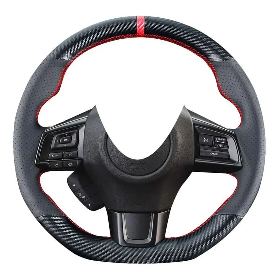Coal Fiber Cover Sew for Subaru WRX STI and Levorg 2015-2019 STI S209, 15 Inches, Leather