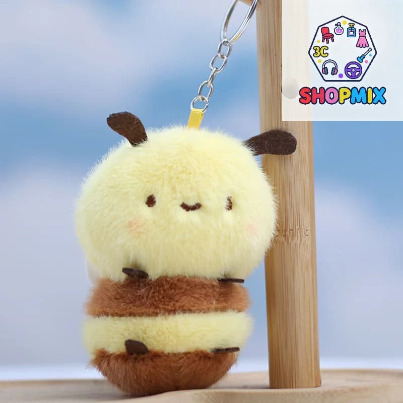 Portachiavi con ciondolo bambola ape Elegante zaino Borsa con ciondolo bambola Peluche Ragazza regalo Ciondolo Interno auto Portachiavi con insetti carini