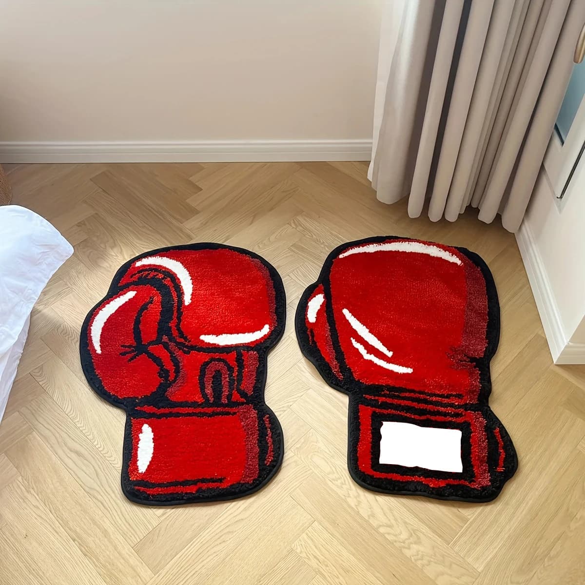 LAKEA boxing gloves quilted gym carpet decoration for indoor home gifts Accent Round Tufting carpet soft decoration perfect for gift room