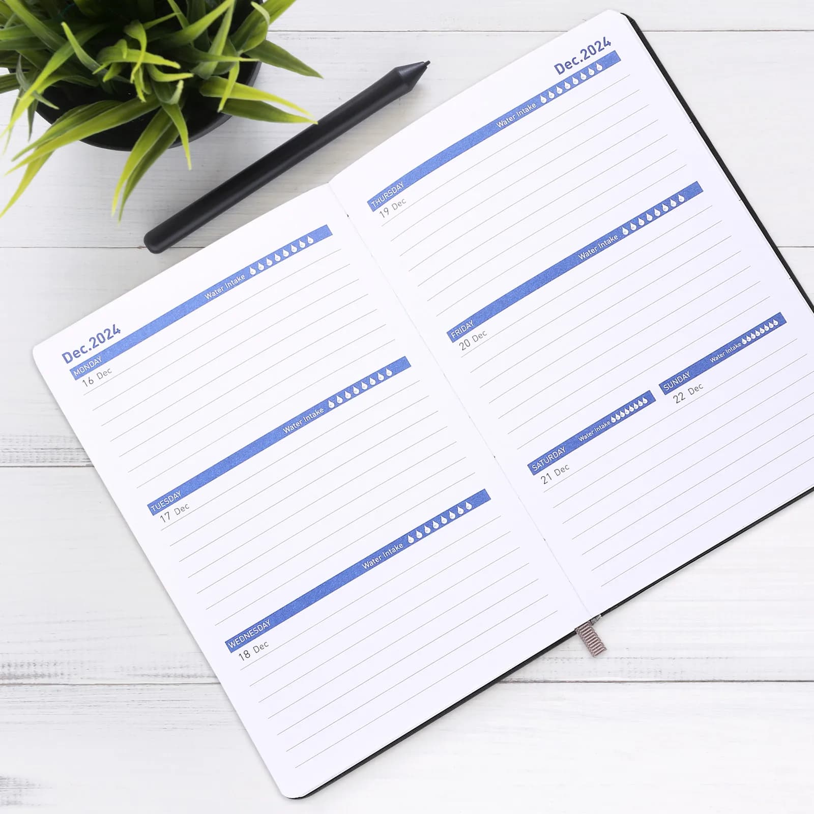 Daily Notebook PU Cover Portable Journal Notebook Multi-Function Writing Notepad Business Meeting Planner 2024 Student Schedule