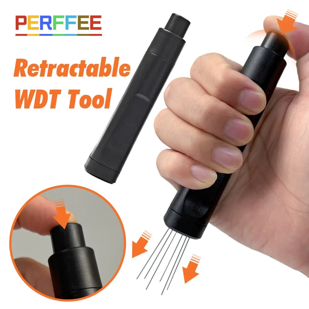 Flick WDT Espresso Coffee Tool WDT for Retractable Express Coffee Tool Telescopic Distribution Tool Portable Coffee Agitator 6 Needles