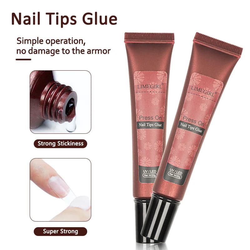 LIMEGIRL 20g Punte per unghie Colla UV Gel forte Colla per unghie Strass per unghie Resina Pietra preziosa Gioielli Fai da te Decorativi Unghie appiccicose Colla finta