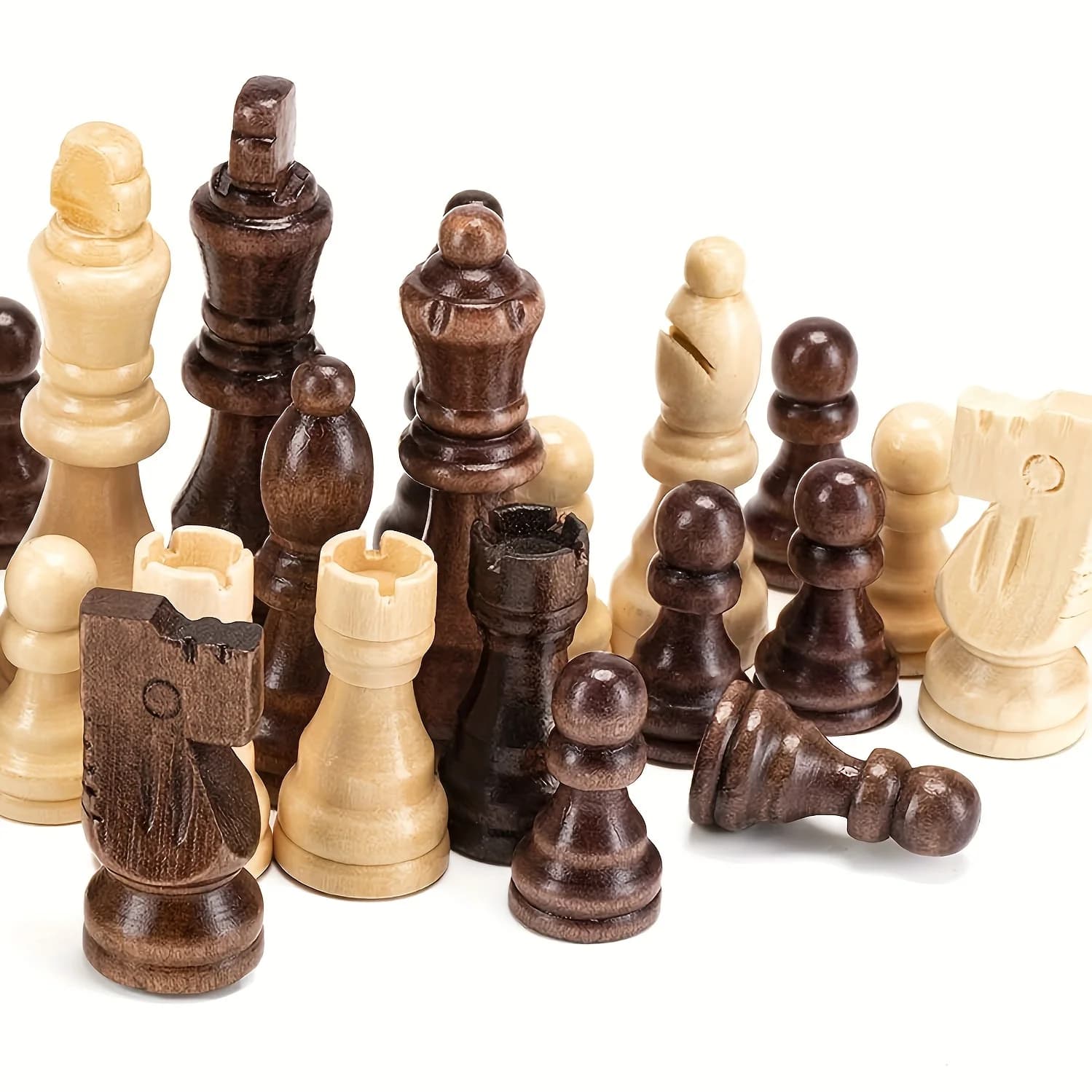 New high-end 7.8cm/ 3-inch new solid wood chess piece set, 32 pieces for desktop entertainment game
