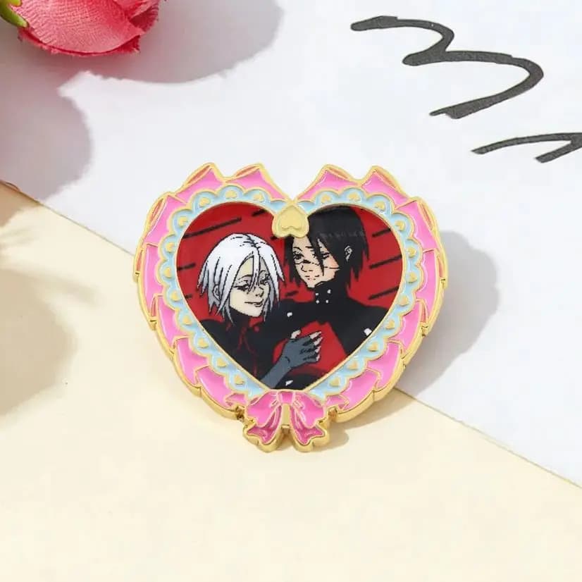 Spilla in smalto Signalis Game Elster Ariane Heart, per coppie, a tema horror di sopravvivenza, stile BL Gothic Yaoi, per amanti, regalo, accessorio