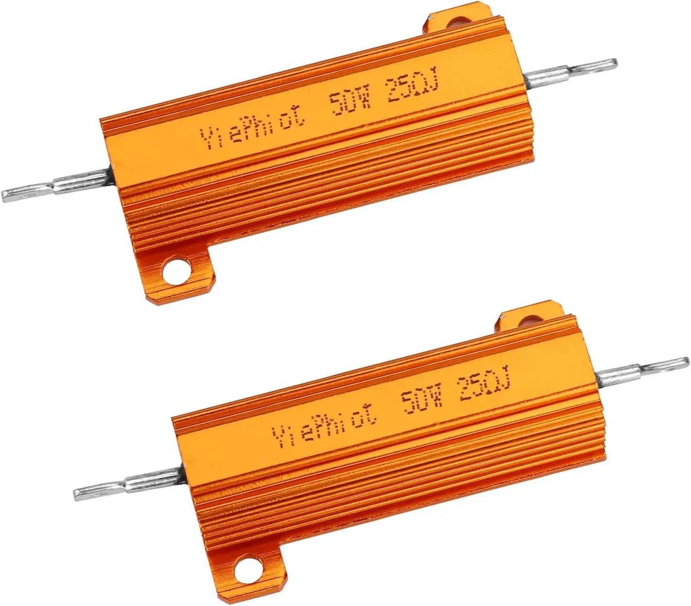 2 Resistori da 50W 25 Ohm in Alluminio Avvolto a Filo, Montaggio su Telaio per Campanelli Ring, Nest, SkyBell