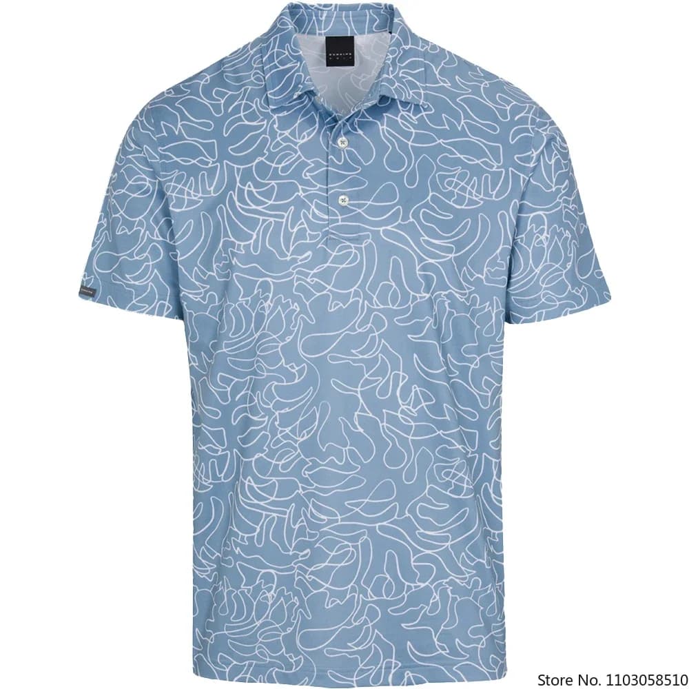 Maglietta da golf per sport all'aria aperta da uomo T-shirt Polo estiva Abbigliamento ad asciugatura rapida Maglia sportiva per il tempo libero Abbigliamento da golf stampato alla moda