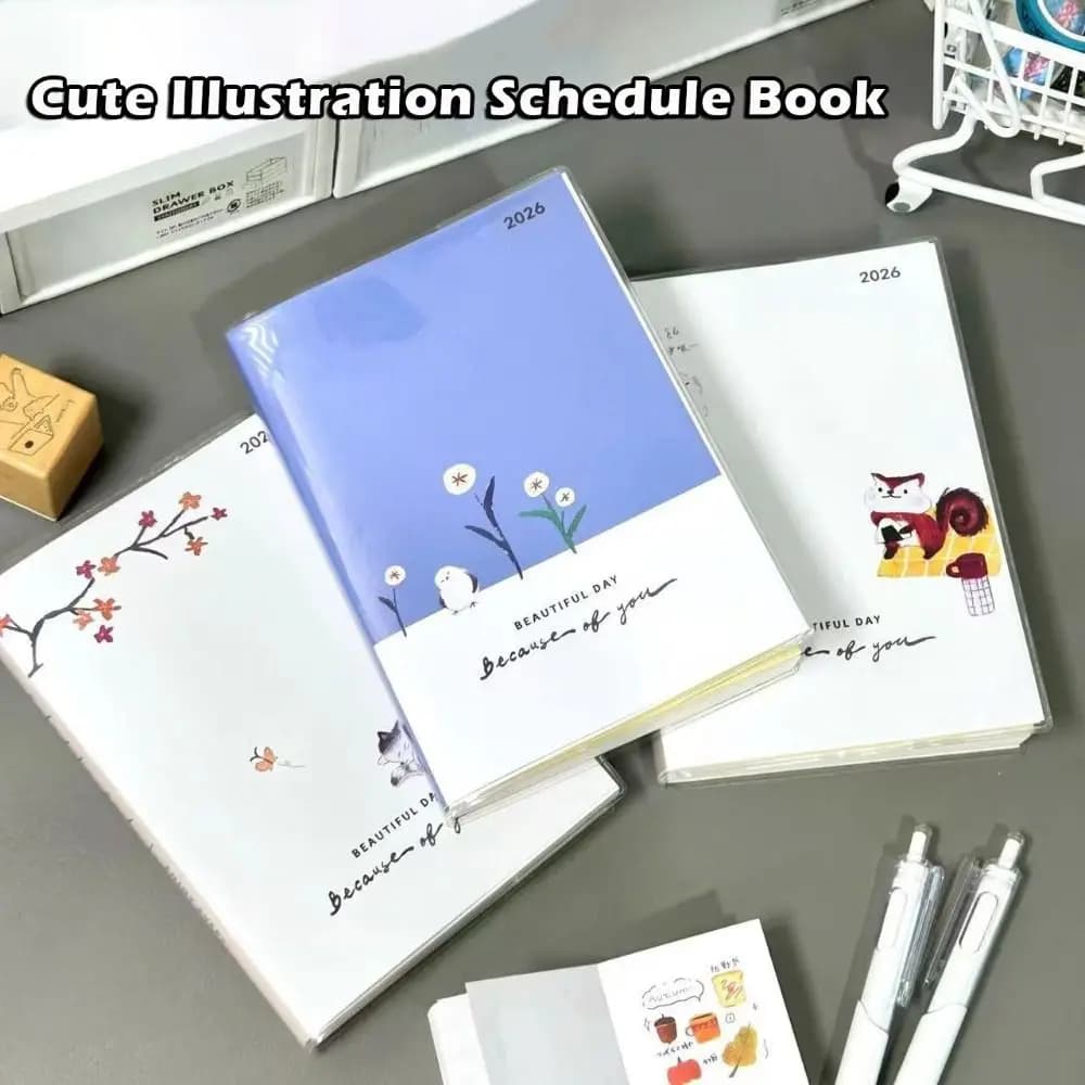 Illustrazione in stile cartone animato disegnato a mano B6 Notebook Soft Shell Lista delle cose da fare Agenda giornaliera Blocco note Studenti